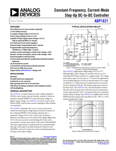 Constant-Frequency, Current-Mode Step-Up DC-to-DC Controller ADP1621 Data Sheet