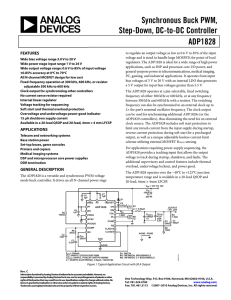 Synchronous Buck PWM, Step-Down, DC-to-DC Controller ADP1828