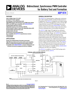 Bidirectional, Synchronous PWM Controller for Battery Test and Formation ADP1974 Data Sheet