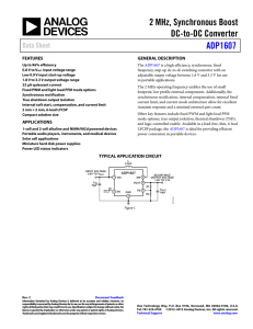 2 MHz, Synchronous Boost DC-to-DC Converter ADP1607 Data Sheet