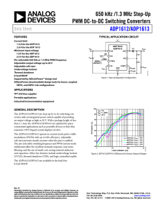 650 kHz /1.3 MHz Step-Up PWM DC-to-DC Switching Converters / ADP1612