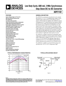 Low Duty Cycle, 600 mA, 3 MHz Synchronous Step-Down DC-to-DC Converter ADP2102