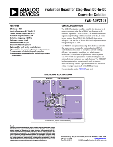 Evaluation Board for Step-Down DC-to-DC Converter Solution EVAL-ADP2107 FEATURES