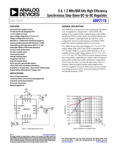ADP2118 3 A, 1.2 MHz/600 kHz High Efficiency Synchronous Step-Down DC-to-DC Regulator