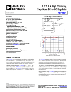 6.5 V, 4 A, High Efficiency, Step-Down DC-to-DC Regulator ADP2164 Data Sheet