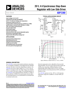 20 V, 4 A Synchronous Step-Down Regulator with Low-Side Driver  ADP2380