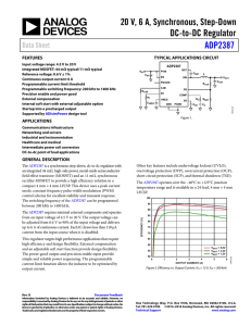 20 V, 6 A, Synchronous, Step-Down DC-to-DC Regulator ADP2387 Data Sheet