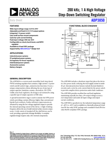 200 kHz, 1 A High Voltage Step-Down Switching Regulator ADP3050 Data Sheet