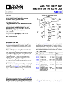 Dual 3 MHz, 800 mA Buck ADP5033 Data Sheet