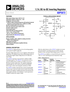 ADP5073 1.2 A, DC-to-DC Inverting Regulator Data Sheet FEATURES