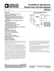 50 mA/500 mA, High Efficiency, Ultralow Power Step-Down Regulator ADP5301 Data Sheet