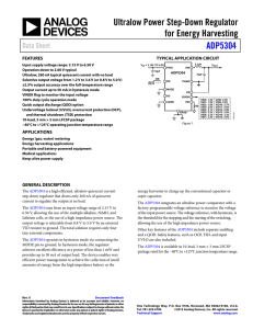 Ultralow Power Step-Down Regulator for Energy Harvesting ADP5304 Data Sheet