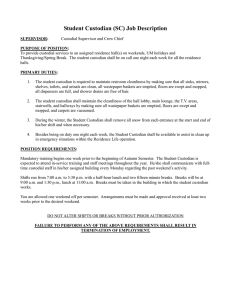 Student Custodian (SC) Job Description