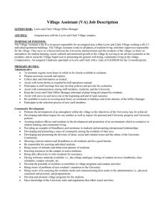 Village Assistant (VA) Job Description