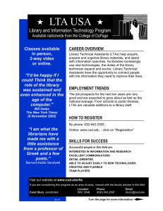 LTA USA Library and Information Technology Program CAREER OVERVIEW