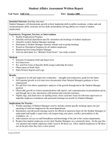 Student Affairs Assessment Written Report