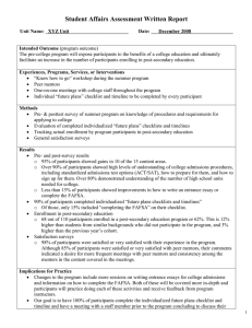 Student Affairs Assessment Written Report