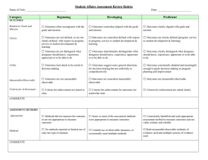 □ Student Affairs Assessment Review Rubric Category
