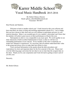 Karrer Middle School  Vocal Music Handbook 2015-2016