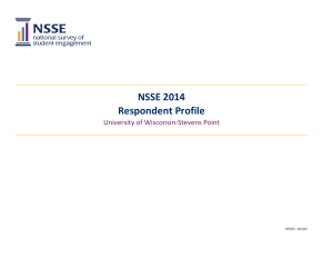 NSSE 2014 Respondent Profile University of Wisconsin-Stevens Point IPEDS: 240480