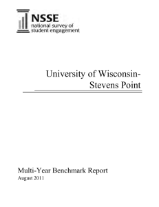 University of Wisconsin- Stevens Point Multi-Year Benchmark Report August 2011