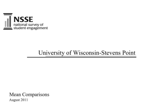University of Wisconsin-Stevens Point Mean Comparisons August 2011