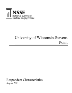 University of Wisconsin-Stevens Point Respondent Characteristics August 2011