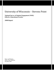   University of Wisconsin – Stevens Point   National Survey of Student Engagement (NSSE)
