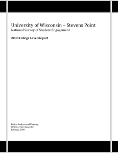   University of Wisconsin – Stevens Point  N ational Survey of Student Engagement 