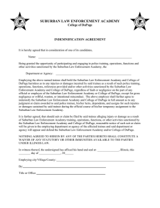 SUBURBAN LAW ENFORCEMENT ACADEMY College of DuPage  INDEMNIFICATION AGREEMENT