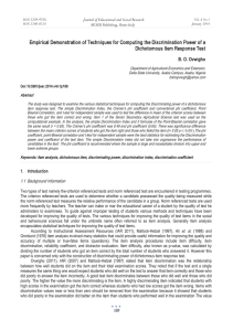 Empirical Demonstration of Techniques for Computing the Discrimination Power of... Dichotomous Item Response Test