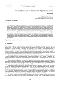 Curricular Objectives and the Challenge of the Digital School in... Kozeta Noti Journal of Educational and Social Research MCSER Publishing, Rome-Italy