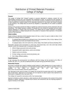 Distribution of Printed Materials Procedure College of DuPage