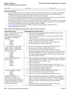 College of DuPage 2016-2017 Special Conditions Review Request