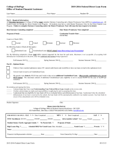 College of DuPage  2015-2016 Federal Direct Loan Form