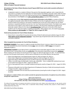 College of DuPage  2015-2016 Proof of Illinois Residency