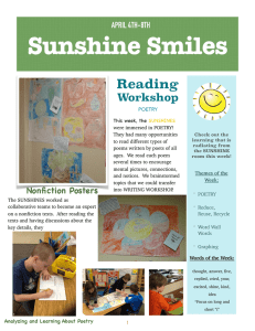 Sunshine Smiles Reading Workshop APRIL 4TH-8TH
