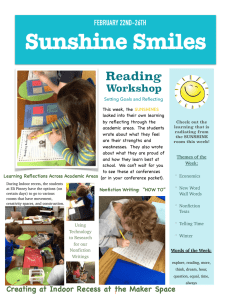 Sunshine Smiles Reading Workshop FEBRUARY 22ND-26TH