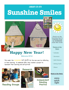Sunshine Smiles Happy New Year! set goals JANUARY 4TH-8TH