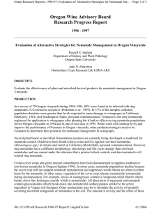 Oregon Wine Advisory Board Research Progress Report 1996 - 1997