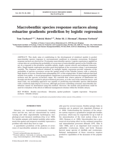 Macrobenthic species response surfaces along estuarine gradients: prediction by logistic regression