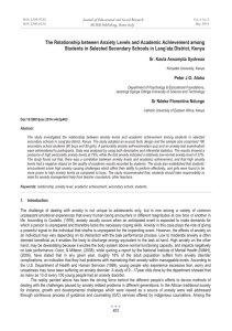 The Relationship between Anxiety Levels and Academic Achievement among