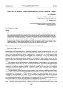 Factors and Circumstances Leading to Adults Dropping Out from Community... Dr. JP Dhlamini Journal of Educational and Social Research MCSER Publishing, Rome-Italy