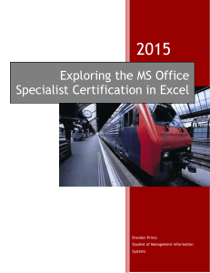 2015 Exploring the MS Office Specialist Certification in Excel