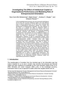 Investigating The Effect of Intellectual Capital on Entrepreneurial Orientation