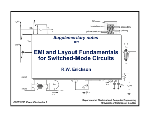 EMI and Layout Fundamentals for Switched-Mode Circuits Supplementary notes R.W. Erickson