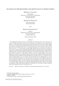 DO DOUGLAS-FIR BRANCHES AND ROOTS HAVE JUVENILE WOOD? Matthew G. Peterson