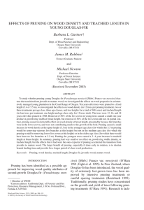 EFFECTS OF PRUNING ON WOOD DENSITY AND TRACHEID LENGTH IN