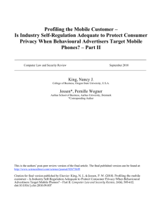 Profiling the Mobile Customer – Privacy When Behavioural Advertisers Target Mobile