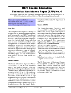 OSPI Special Education Technical Assistance Paper (TAP) No. 4